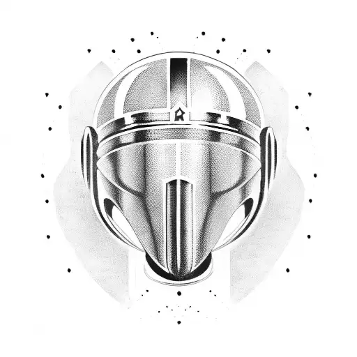 Spartan helmet with crossed swords tattoo design idea