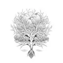 A tree with roots shaped like the word 'Grandma' and branches forming the word grandma tattoo design idea
