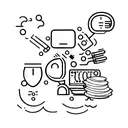 A minimalist tattoo of a computer mouse and a frying pan merged together, showcasing the client's interests in software development and cooking. tattoo design idea