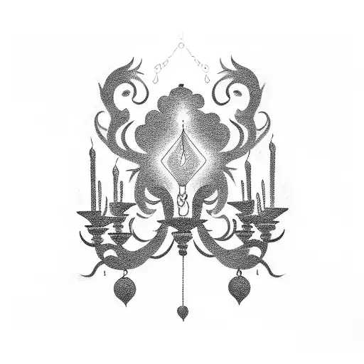 ghost chandelier tattoo design idea