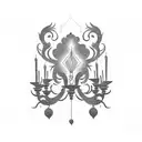 ghost chandelier tattoo design idea