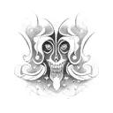ghost chandelier tattoo design idea