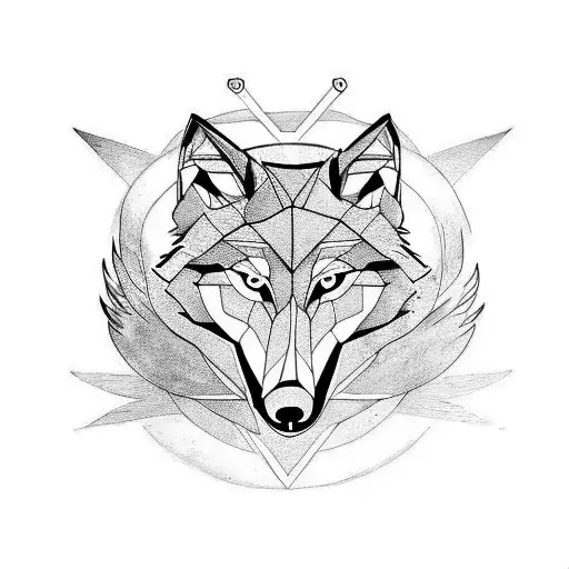 Wolf and eagle tattoo design idea