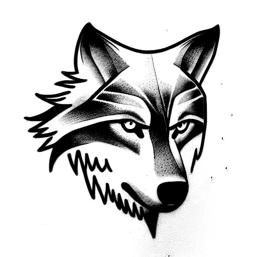 Wolf and eagle tattoo design idea