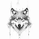 Wolf and eagle tattoo design idea