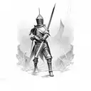 crusader knight tattoo design idea