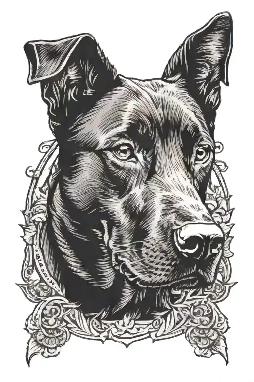 labrador dog tattoo design idea