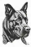 labrador dog tattoo design idea
