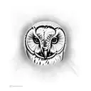 eye sunflower barn owl tattoo design idea