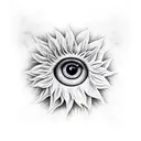 eye sunflower barn owl tattoo design idea