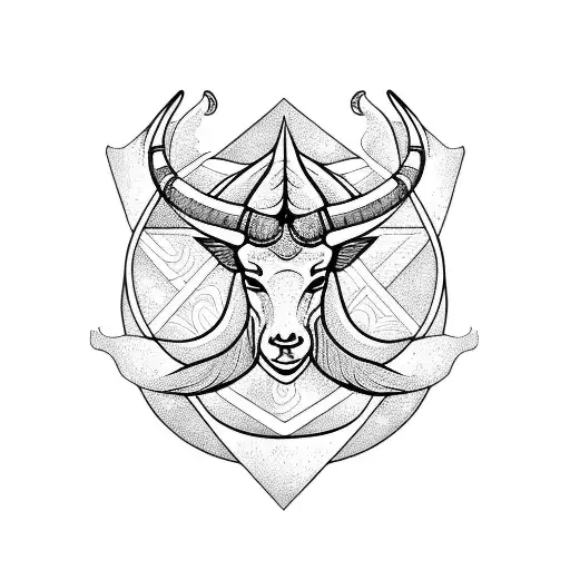 Capricorn tattoo design idea