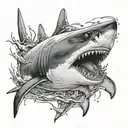 great white shark tattoo design idea