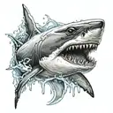 great white shark tattoo design idea