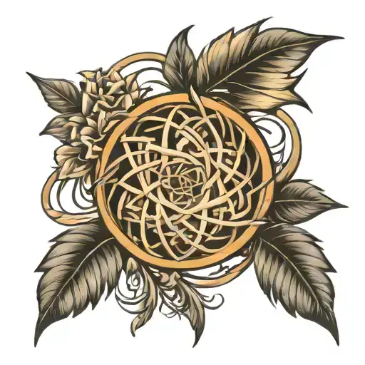 tumbleweed symmetrical tattoo design idea