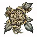 tumbleweed symmetrical tattoo design idea