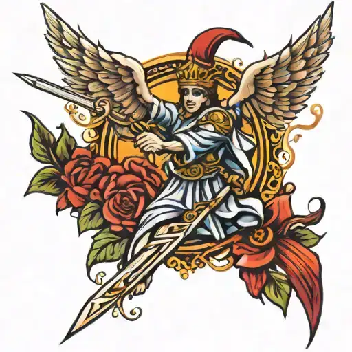 st Gabriel spear tattoo design idea