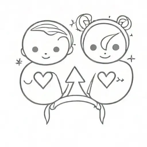 matching siblings tatto symbol between big brother and lil sister tattoo design idea