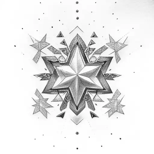 roman numeral 13 with stars tattoo design idea