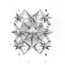 roman numeral 13 with stars tattoo design idea