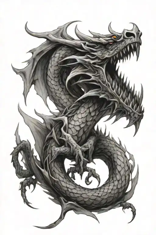 Dragon evil tattoo design idea