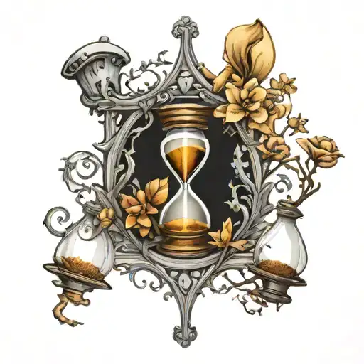  hour glass mourning mum  tattoo design idea