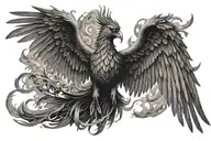 phoenix rising from ashes symbolizing overcoming tattoo design idea