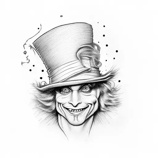 mad hatter tattoo design idea