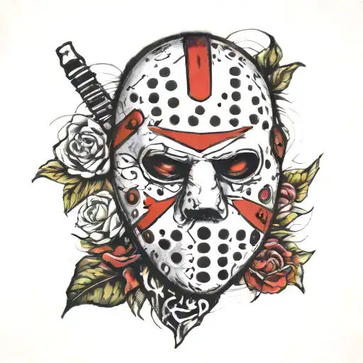 Jason mask tattoo design idea