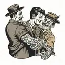 altruism, brotherly handshake  tattoo design idea