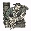 altruism, brotherly handshake  tattoo design idea