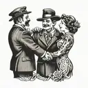 altruism, brotherly handshake  tattoo design idea