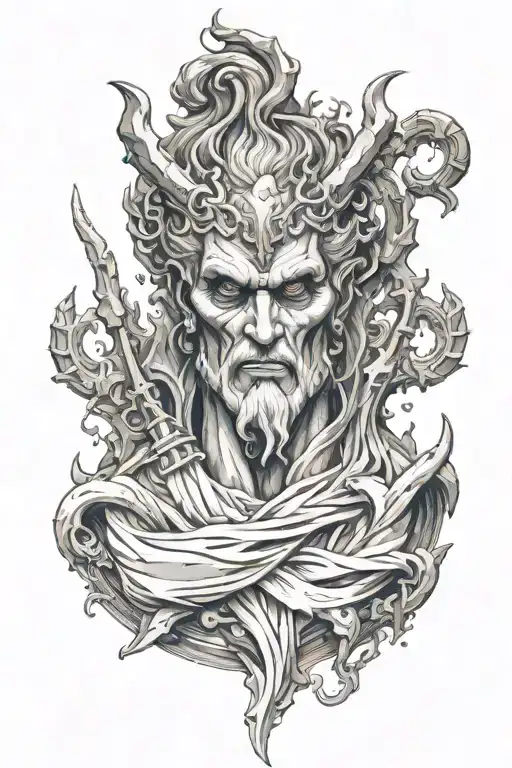 Hades God of the Underworld tattoo design idea