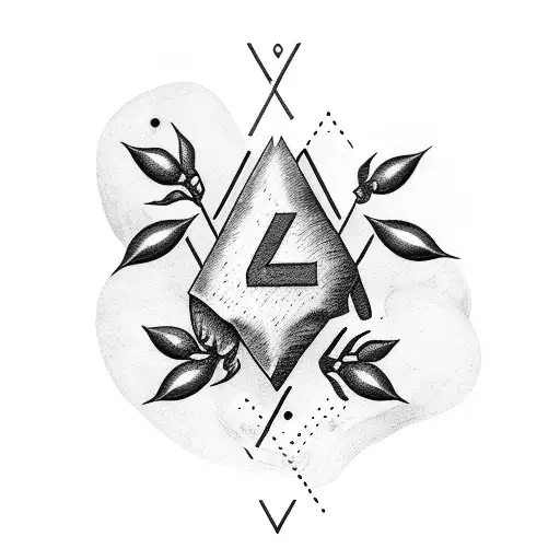 bay leaf with number and phrase tattoo design idea