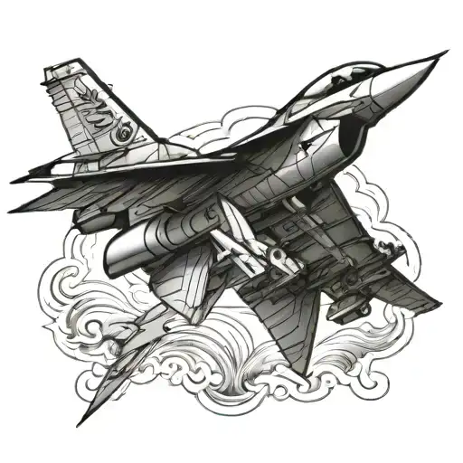 F-16, Falcon flying tattoo design idea