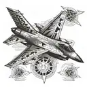 F-16, Falcon flying tattoo design idea