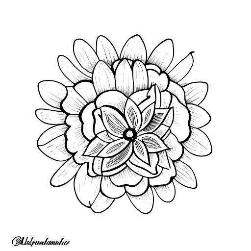 self love figure of woman with flowers around her tattoo design idea