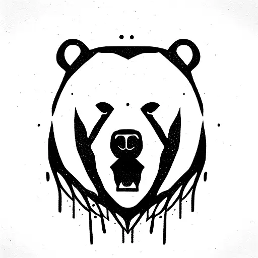 bear head. taking influences from Norse imagery. intended to convey strength  tattoo design idea