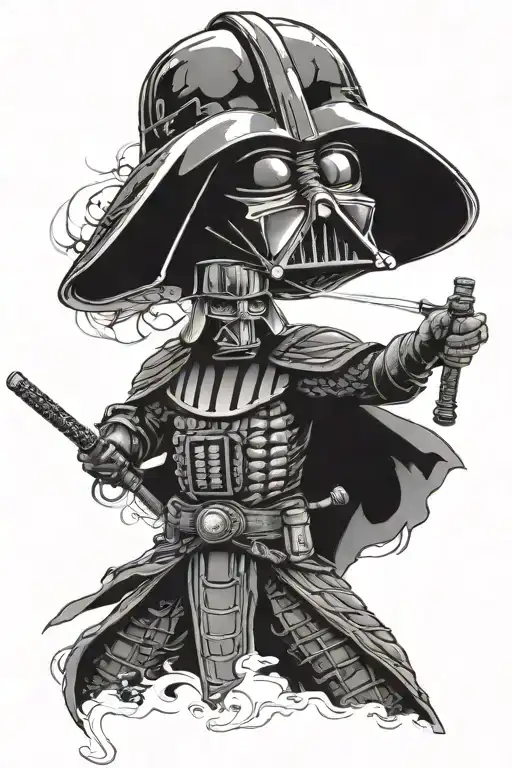 darth vader samurai tattoo design idea