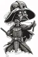 darth vader samurai tattoo design idea