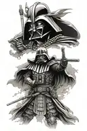 darth vader samurai tattoo design idea