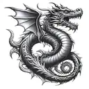 dragon tattoo on the bicep area that looks like a bracelet tattoo design idea