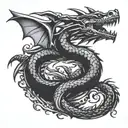 dragon tattoo on the bicep area that looks like a bracelet tattoo design idea