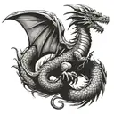 dragon tattoo on the bicep area that looks like a bracelet tattoo design idea