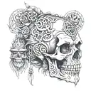 Hindu aghori skull tattoo design idea