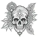 Hindu aghori skull tattoo design idea