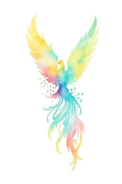 Phoenix rising Phoenix wings spread bright tattoo design idea
