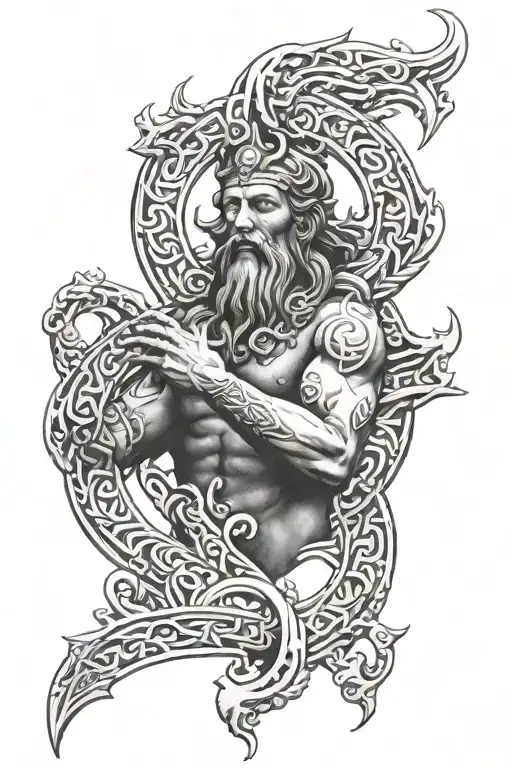 perun god symbol intertwined symbolizing overcoming PTSD tattoo design idea