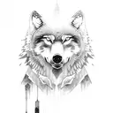 wolf+bear+owl tattoo design idea