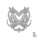 PRB marriage monogram tattoo design idea