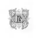 PRB marriage monogram tattoo design idea